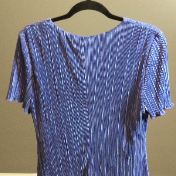 10 Connected Apparel periwinkle blue pleat ruffle dress - Picture 6 of 16